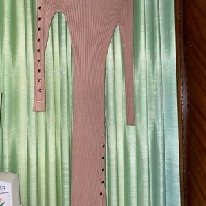 Sweater knit tan brown dress